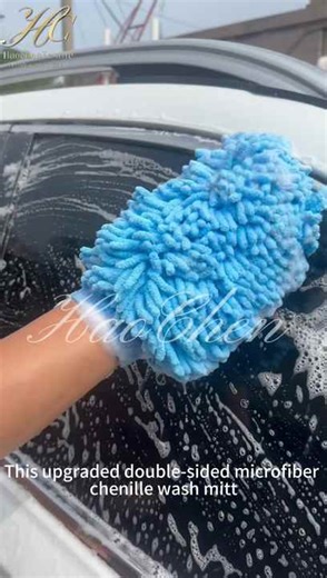 Car Wash Mitts & Towel Microfiber Double Sided Scratch-Free Cleaning Polish Gloves for Home Dusting
