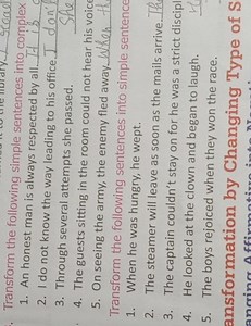 Transform the following simple sentences into complex sentences... | Filo