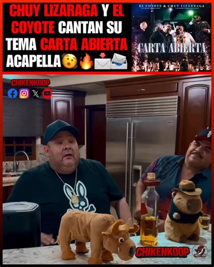 The Chiken Koop 🐓 on Instagram: "chuy lizárraga and el coyote come together to perform their song “carta abierta” a capella, delivering raw vocals and emotion that fans say gave them chills 🎶❤️ @elcompamota #regionalmexicano #cartaabierta #chuylizaraga #elcoyote #acapella #musiclovers #mexicanmusic #TrendingVideo #chikenkoop🐔 #chikenkoopmedia🐔 #viral #fyp #elgallineromedia🐔 #elgallinero🐔 #explorepage #TrendingContent #IGNews #MustRead @enelgallinero @corridosent @chikenkoopmedia 👈 follow
