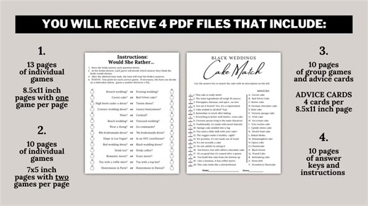 African American Bridal Shower Games: Black Bride Printable Wedding Activities (PDF Download) - Etsy