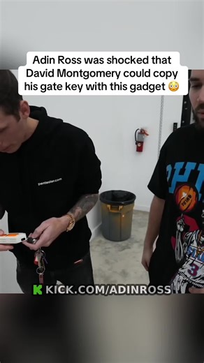 Adin Ross was shocked that David Montgomery could copy his gate key with this gadget 😳 #viral #kickstreaming #adinross #davidmontgomery #tiktok