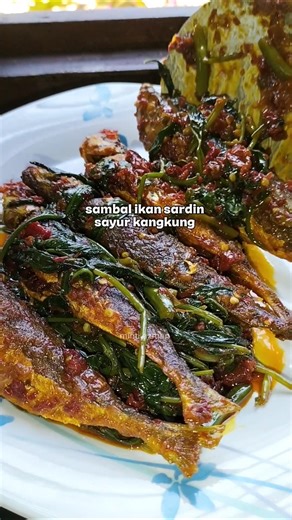 sambal tumis ikan sardin campur sayur kangkung #resepimudah