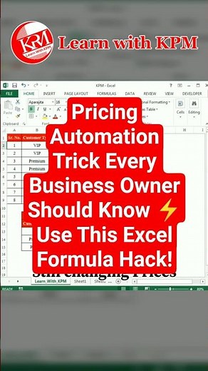 Pricing Automation Trick Every Business Owner Should Know ⚡ Use This Excel Formula Hack! #exceltips