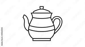 Teapot icon animation. Motion set of best icons and then each objects is shown separately