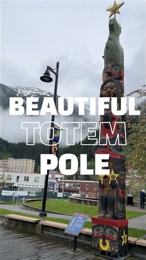 Alaska Cruise: Beautiful, Colorful Totem Pole at the Port in Downtown Juneau