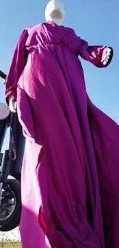 Dark Pink DREss with Mannequin in the wind