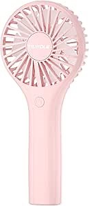 TriPole Portable Handheld Fan Mini Personal Fan 3 Speeds, Powerful Little Battery Hand Held Fans for Travel Trip Outdoor Concerts, Cute Small Rechargeable Lash Fans for Makeup Skincare Drying, Pink