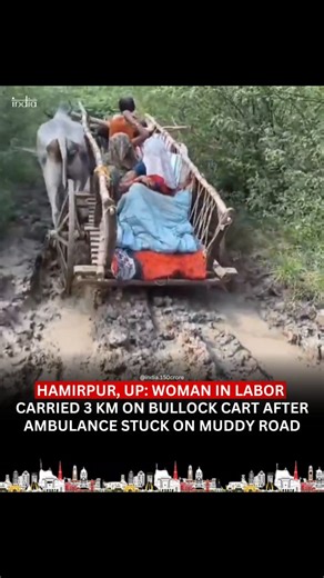 India 🇮🇳 on Instagram: "On October 26, 2025, 23-year-old Reshma, a resident of Majra village in Hamirpur district, went into labor. Her family immediately called the 108 emergency ambulance service, but the vehicle got stuck nearly three kilometers away due to impassable muddy tracks leading to the village. With no other option, her family placed her on a bullock cart and painstakingly transported her over the rough terrain to Bhatri village, where the ambulance was waiting. From there, Reshma