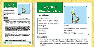 Lolly Stick Christmas Tree Decoration Craft Instructions