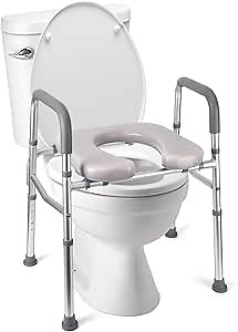 Amazon.com: Raised Toilet Seat, 350LB Stand Alone Homecare Commode Bathroom Assist Frame for Elderly, Handicapped, Disabled, Adjustable Height, Padded Seat : Health & Household