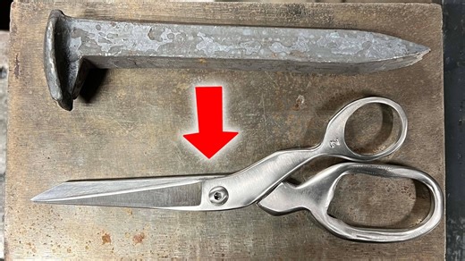 In this video I start with a high carbon steel railroad spike and transform it into a beautiful pair of scissors. I used an induction forge and a belt grinder with my anvil and hammer to forge out this tool. I love the process and this is my first time trying ot make scissors so the challenge was awesome! | Make Everything