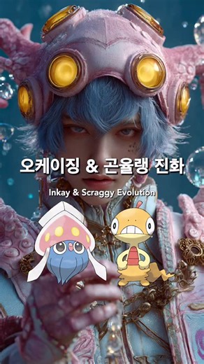Power Ai on Instagram: "오케이징 & 곤율랭 진화 의인화 - Inkay & Scraggy evolution personification #inkay #scraggy #pokemon #evolution #ai #powerai"