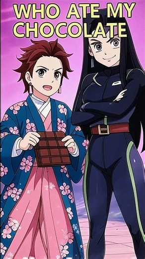 Nezuko Gets Angry on Tanjiro for Eating Her Chocolate 🍫 | Demon Slayer Shorts