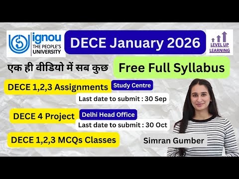 DECE January 2026 Classes IGNOU Level Up Learning Simran Gumber