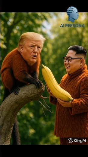 Trump as a Lemur Eating Banana from Kim Jong Un | Funny Political Satire #funnyshorts #memeshorts
