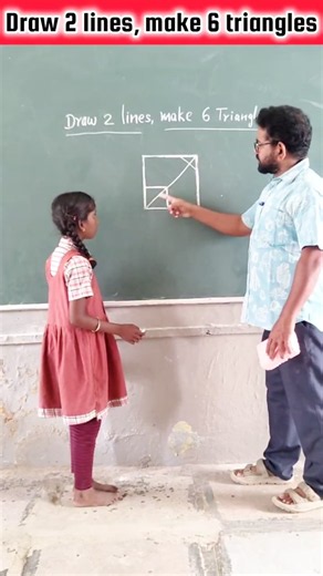 Draw 2 lines, make 6 triangles / innovative ideas @ravirajmaster