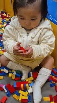 Baby Yunseo playing in the toy section at E-mart #17montholdbaby #cutebaby #prettybaby #babymodel...