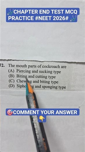 102-CHAPTER END TEST #DREAM MBBS FROM AIIMS DELHI MOTIVATION #NEET 2026# COMMENT YOUR ANSWER #DOCTOR