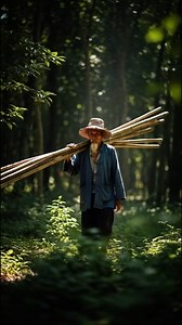 Old Man Builds a Bamboo Tree House in the Deep Forest | The Green Mystery