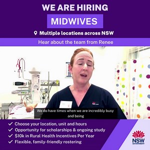 Looking for your ideal midwifery job? We have openings in various locations and units, and we'll work with you to find a career that suits your lifestyle. Hear from our Tamworth team for more on our work culture. 📍 Choose your location, unit, and working hours, whether that be casual, part-time, full-time, temporary, or permanent. 💰 Receive up to an additional $10K per year in rural incentives. 📚 Ongoing education and scholarship opportunities to help you advance your career. 🏥 Whether you p