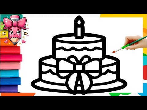 Cute Cake 🎂🎉 Drawing, Painting & Coloring For Kids and Toddlers_ Kids Art