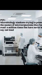 1.5K views · 664 reactions | New microbiology students trying to pronounce microorganism names 藍 #microbiology #microbiologist #microbiologylab #explorepage #bacteriology #microbe #science #molecularbiology #kesfet #virology #microbiologia #mikrobiyoloji #bakteri #bacteria #knowledge #lab #phdstudent #phd #lab #laboratory #comic #memes | Medical Microbiologist | Facebook