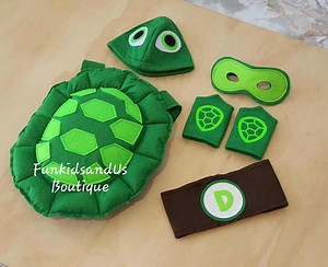 Handmade Felt Turtle Costume Set: Shell, Mask & Armbands - Ninja Inspired - Etsy