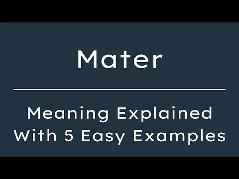 What Does Mater Mean? Mater Meaning in English With 5 Example Sentences