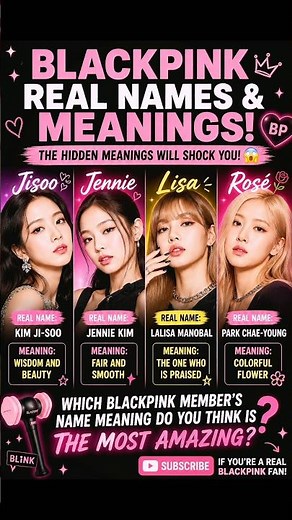 BLACKPINK's Real Names & Their SECRET Meanings! #storytelling #blackpink #shorts