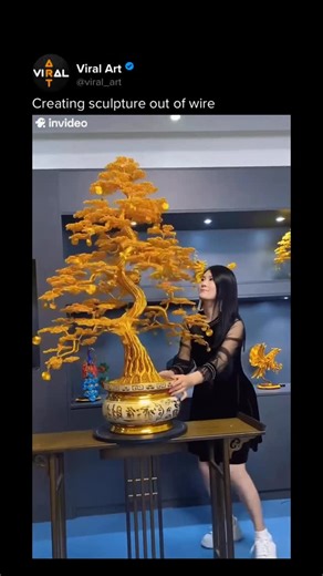 Viral Art  on Instagram: "Specializing in wire sculpture, this artist brings trees to life through intricate craftsmanship. Blending time-honored Chinese methods with a contemporary edge, each work is both rooted in tradition and strikingly modern. Artist: wei13176922066 on Douyin #art #sculpture"