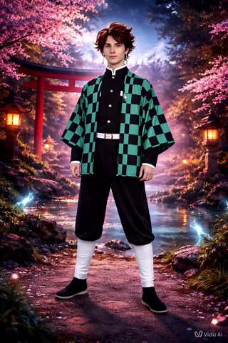 Tanjiro Kamado Cosplay Costume Set – Demon Slayer Kimetsu No Yaiba Outfit, Wig and Earrings, Anime Costume for Adults and Kids - Etsy