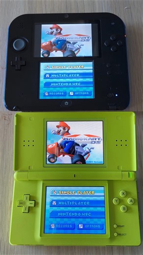 Mariokart DS- Nintendo 2DS vs DS Lite Speed Comparison