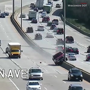 A pick-up truck lost control taking out light poles bringing traffic to a standstill in Wisconsin. No injuries were reported https://cnn.it/2G9C5aq | CNN