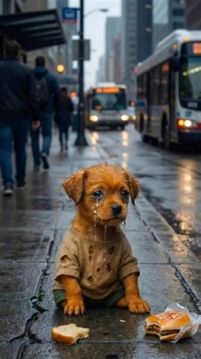 The cute puppy so alone with cry bus stand. #puppy #puppylove #puppyvideos #puppyhood
