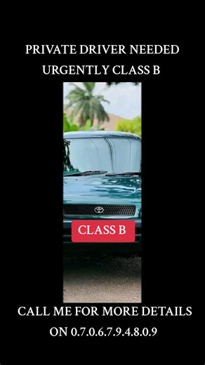 Urgent: Class B Private Driver Needed