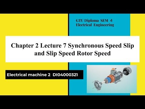 Chapter 2 lecture 7 synchronous speed, slip and slip speed, rotor speed