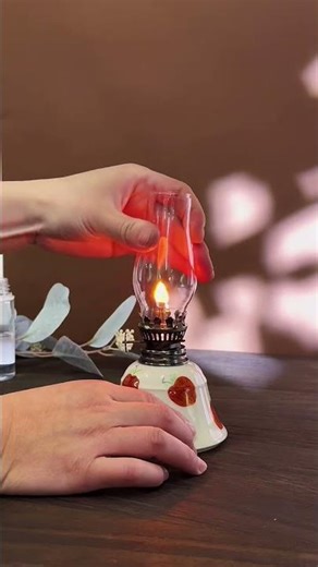 Hand-Painted Strawberry Oil Lamp Installation#HomeDecor #HandmadeLighting #oillamp #UniqueGift