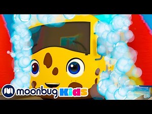 Muddy Buster Pulls a Prank at the Carwash | Go Buster | Kids Cartoons | Moonbug Kids