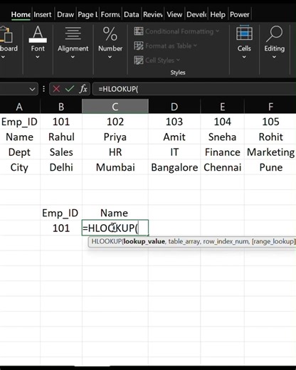 HLOOKUP in Excel 🤯 Find Data in Seconds! #excel #exceltips #productivity #exceltricks #dataanlysis