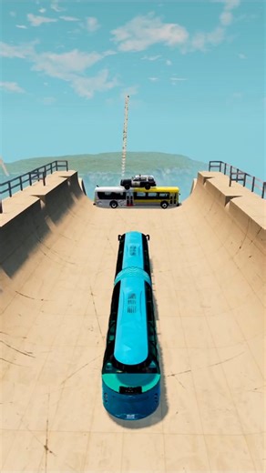 Sky-blue Capsule Bus Vs City Bus 😱 | #beamngdrive #shorts #automobile