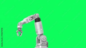White ai robotic arm on green screen 4k footage