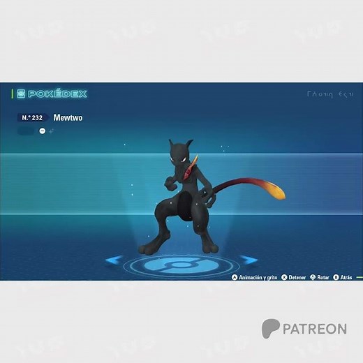 Shadow Mewtwo in PLZA Dex
