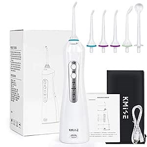 Kmise Oral Irrigator - Blue Dental Flosser - Customizable with Artificial Flowers - Deep Cleaning for Teeth