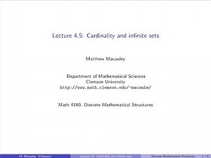 Discrete Mathematical Structures, Lecture 4.5: Cardinality and infinite sets