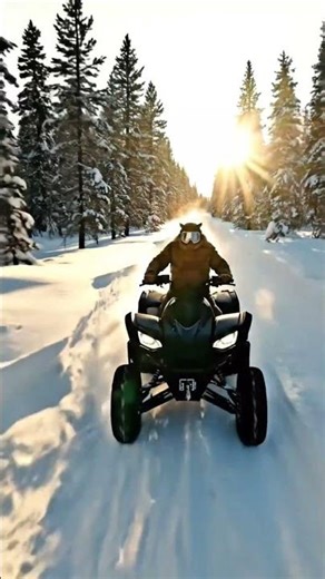 A cat on a quad bike #automobile #snow #smartphone #gaming #funny
