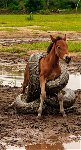 Big Snake and A Beautiful Horse#National Geographic Channel#Wild life Animals