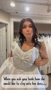Putting on a wedding gown isn’t always exactly as easy as it sounds.😂 . #bridalshop #bridaltictok #weddingtictok #stlbridalshop #stlouisbridalshop #weddingdresses #bridalgowns #claricesbridal #gettingmarried #bridaltrends #justengaged #bridalinfluencer #bridetobe #weddingreels #bridal #weddingplanning #engaged #beststlouisbridalshop #FYP #2025bride #2026bride | Clarice's Bridal Fashions