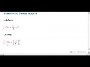 Integration - definite - indefinite