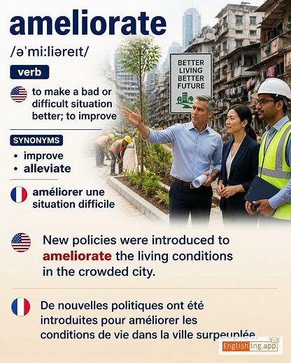 Ameliorate: English vocabulary meaning and example