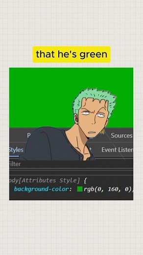 Anime Coders on Instagram: "This is why Zoro literally means green in HTML. #html #coding #programmers #roronoazoro #animelovers"